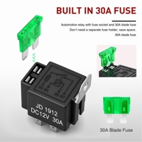 Kit de relais fusible 4 broches 30A 12V, relais JD1912 avec faisceau de câblage, relais automobile 30 ampères 12 volts avec fusible pour bateau, voiture, camion, camping-car