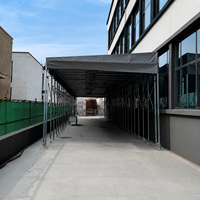 Tente mobile imperméable sans parois latérales avec structure en acier galvanisé pour atelier d'usine