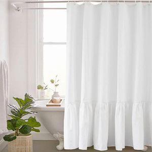 Cortina <span class=keywords><strong>de</strong></span> <span class=keywords><strong>ducha</strong></span> sin ganchos para hotel con ventana transparente, forro <span class=keywords><strong>de</strong></span> tela impermeable a presión, cortina <span class=keywords><strong>de</strong></span> <span class=keywords><strong>ducha</strong></span> <span class=keywords><strong>de</strong></span> tela - Product Image 4