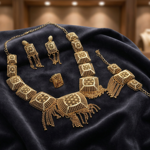 Juego de Collares de Latón Chapado en Oro de 14K, 18K y 24K, Diseño Tradicional Turco, Joyería de Moda Indo-Occidental - Product Image 1