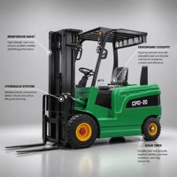 Chariot élévateur électrique de 2 tonnes pour le déplacement de palettes en entrepôt, la logistique intérieure, le chargement en usine et l'équipement de manutention industrielle