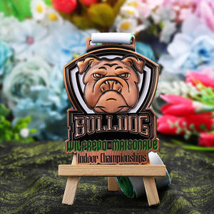 Precio de fábrica Die Casting Award Medallas Diseño personalizado Animal Bull Dog Pattern 3D Medalla Esmalte Logo Cobre Aleación de zinc Medalla de metal - Product Image 1