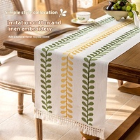 Nappe carrée en coton lin décorative pour la maison meuble TV serviettes en tissu café accessoires de chemin de table imprimé vente en gros