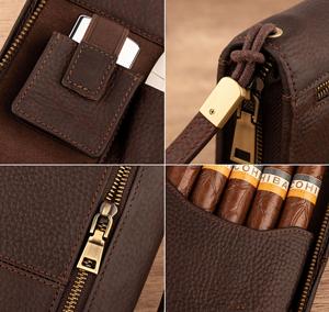 Nuevo Estuche para Cigarros de Cuero Multifuncional para Hombre, Diseño del Norte de Europa, Práctico para Viajar, con Correa de Muñeca - Product Image 6