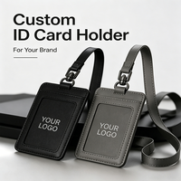 Porte-carte d'identité personnalisé, cadeaux de bienvenue pour employés, cordon en cuir, porte-badge, étui personnalisé pour le personnel de bureau, nouveaux embauchés, en gros, OEM