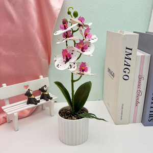 Nouvelles fleurs artificielles joli papillon orchidée réel en plastique décoration de la maison papillon orchidée avec Pot - Product Image 5