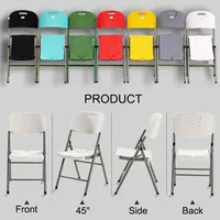 Chaise pliante d'extérieur de qualité supérieure Chaise de jardin en plastique pour événement de mariage Chaise pliante en résine blanche