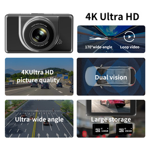 Caméra embarquée JXD 4K à double objectif, écran LCD 3 pouces, contrôle par application, fixation sur pare-brise, vision nocturne haute définition, enregistreur de voiture - Product Image 3