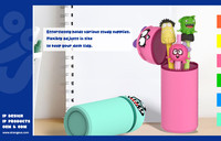 Porte-stylo en silicone Strange Us Monster, lavable, grande capacité, organisateur de bureau flexible |   Recruter des Agents Exclusifs Mondiaux