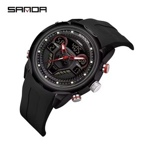 Sanda 9022 Men's Business Wrist Watch New Model Waterproof Analog <b>Clock</b> Digital LED Display for Outdoor Activities Silicone - Product Image 2