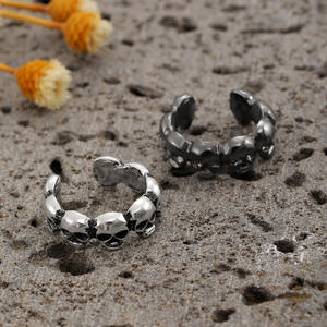 Gotische Drie Schedel Klauw Oor Manchet Voor Vrouwen Vintage Goud Zilver Halloween <span class=keywords><strong>Punk</strong></span> Clip Oorbel - Product Image 4