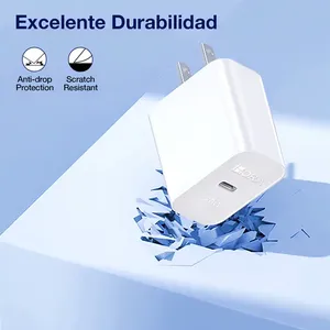 (GAR152) Adaptateur de charge rapide PD 20W Type C mural 110V/220V Blanc 1 heure pour X/Xr/11/12/13/14 pour pour - Product Image 6