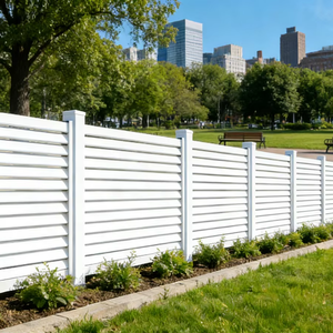 Clôture de confidentialité en aluminium, sécurité, noir, lattes plates, clôture en aluminium, persiennes transparentes, <span class=keywords><strong>vue</strong></span> sur la cour et le jardin - Product Image 3