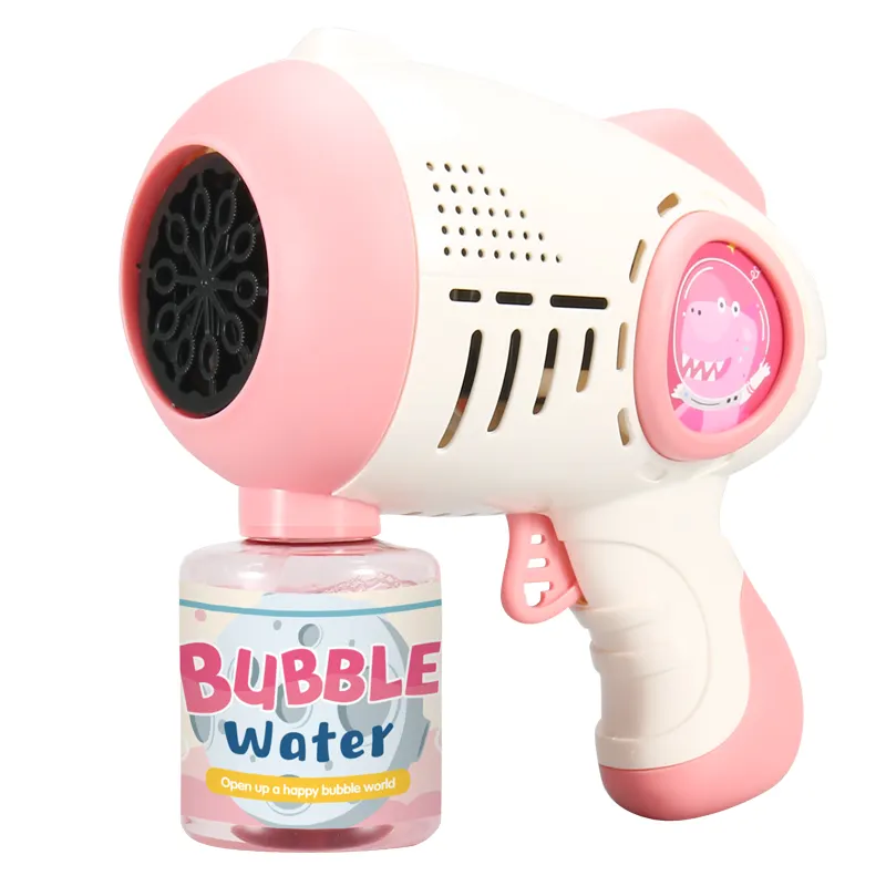 Popular Bubble Gun Machine Kids Fully Automatic Handheld Small Steel Gun Bubble Toys Electric Blowing Bubbles Toy