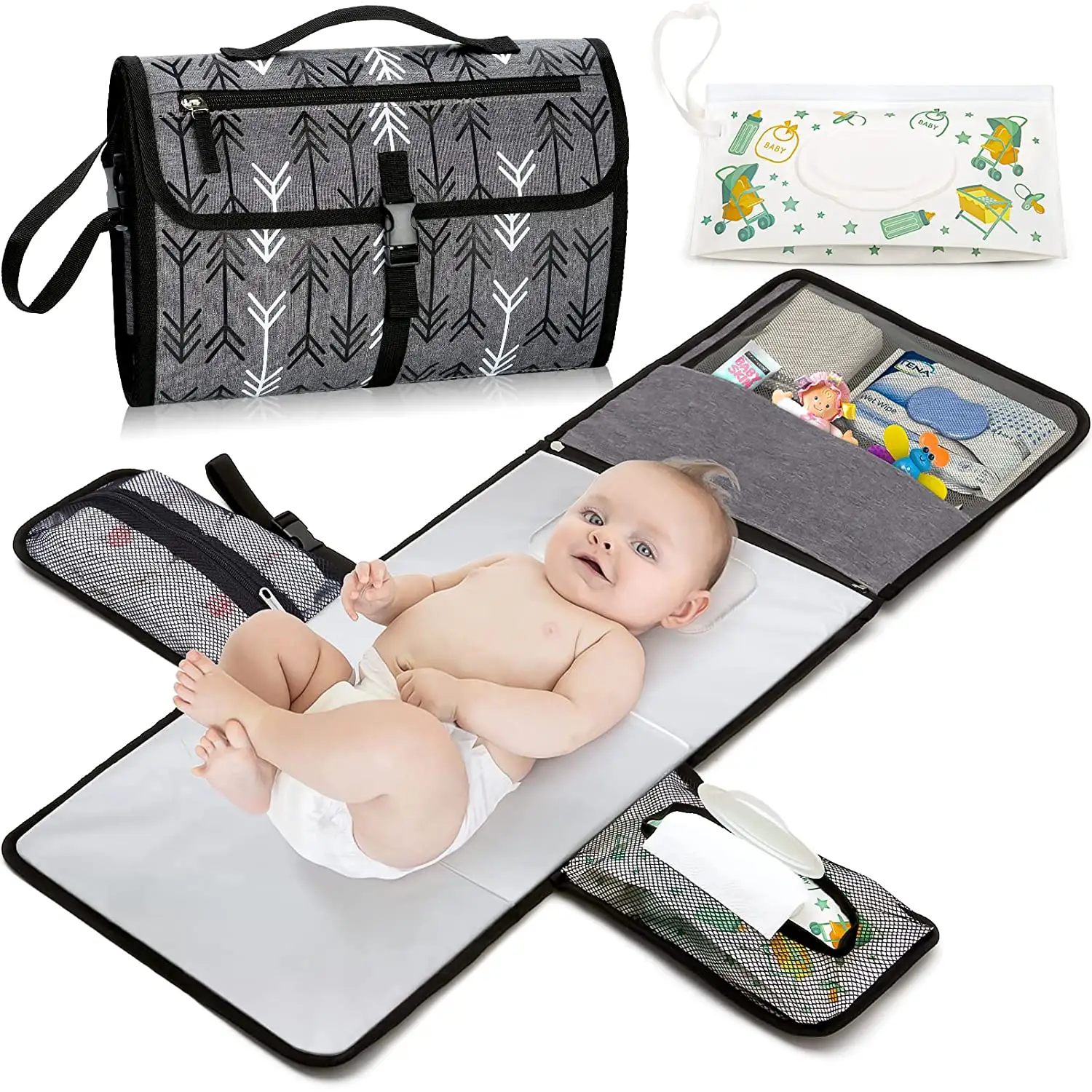 Foldable Waterproof Kids Travel Changing Mat Baby Diaper Changing Pad Portable