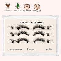 Faux cils à presser invisibles réutilisables sans colle, bande complète, auto-adhésifs, naturels, pour usage quotidien, légers, imperméables