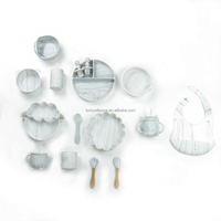 Assiettes et bols à ventouse en silicone écologiques sans BPA pour tout-petits, avec design facile à transporter, pour bébés de 0 à 12 mois – Ensemble d'alimentation pour bébé