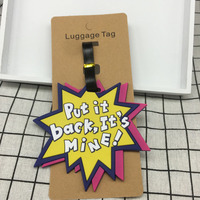 Étiquette de bagage en PVC souple en forme de lettre, porte-étiquette de valise sur le thème de l'avion, personnalisable, porte-carte « Ne touchez pas à mon sac à dos »