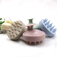 Brosse à cheveux en silicone imperméable pour le cuir chevelu, en paille de blé BL, vente en gros
