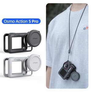 Pour DJI Osmo <span class=keywords><strong>Action</strong></span> 5 Pro AMagisn étui de protection en silicone avec lanière et capuchon d'objectif - Product Image 2