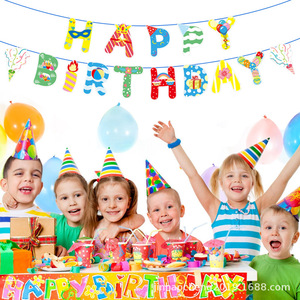 Set de Decoración para Fiesta de Cumpleaños Infantil, Guirnaldas de Papel Fáciles de Armar para Niños de 2 a 4 Años - Product Image 1