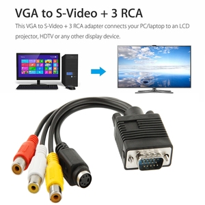 อะแดปเตอร์<span class=keywords><strong>สาย</strong></span>แปลง VGA เป็น S-Video <span class=keywords><strong>AV</strong></span> RCA TV พร้อมสายสัญญาณเสียง 2 เส้น - Product Image 4