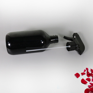 500Ml 16Oz Thân Thiện Với Môi Hổ Phách Boston Xi Lanh Nhựa Hình Dạng Kích Hoạt Phun Chai Cho Rõ Ràng Matte Màu Đen Bền Cho Lâu Dài - Product Image 2