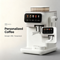 Máquina de Espresso Anbo de 20 Bares con Tanque de Leche Desmontable y Molinillo de Granos de Café, Cafetera para Cappuccino y Espresso, Personalizable de Fábrica