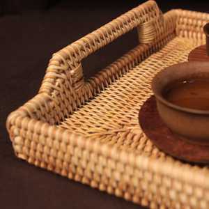 Plateaux décoratifs en rotin bambou Rectangle faits à la main Vietnam pour le rangement des affaires ou la décoration intérieure fabriqués au Vietnam - Product Image 5