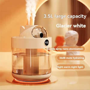 Humidificador Portátil Pequeño de 3.5L con Doble Pulverización, Diseño Creativo de Módulo Espacial, Niebla Intensa para Hogar, Dormitorio, Oficina, Escritorio - Product Image 3