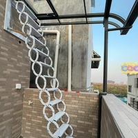 Escaliers rétractables pliants durables multifonctionnels en acier au carbone noir en aluminium épaissi Invisible intérieur maison industrielle