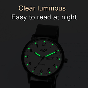 Reloj de Cuarzo para Estudiantes FIDI con Correa de Silicona y Cuero, Resistente al Agua 3ATM, con Visualización de Fecha, Estilo Minimalista e Informal para Adolescentes - Product Image 3