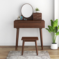 Nouvelle coiffeuse de chambre à coucher en bois massif moderne nordique, coiffeuse, chambre à coucher multifonctionnelle en bois massif