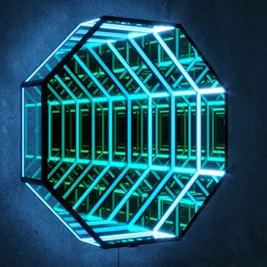 3D визуальные ударные зеркальные светильники для украшения дома, геометрический дизайн, красочные атмосферные Настенные светильники 30 см, 50 см, 70 см, 100-240 В