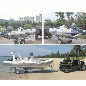 Remorque pour bateau pneumatique avec moteur Yamaha, longueur 4,3 m, châssis en aluminium, transport robuste - Product Image 4
