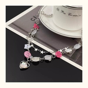 Collar con Corazón y Estrella <span class=keywords><strong>Rosa</strong></span> para Mujer, Cadena para Clavícula, Estilo Lujoso y Exclusivo, Nuevo Artículo Popular 2026 - Product Image 5