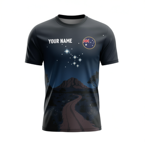 T-shirt personnalisé avec nom pour la Journée de l'Australie, drapeau australien, nuit étoilée, galaxie, croix du sud, 26 janvier - Product Image 2