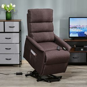 Brown Power Lift Recliner <b>Chair</b> With and <b>Vibration</b> Features for Living Room Bedroom or Office Use D0100XU6STV Elevating Recliner - Product Image 1