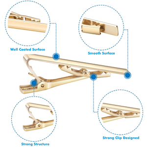 Fermacravatta Classici da Uomo in Ottone, Clip per Cravatta per Matrimonio, Anniversario, Lavoro e Vita Quotidiana - Product Image 4