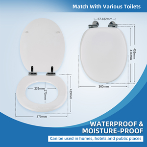 Quick Release Soft Close Top <strong>Fix</strong> Moulded Wood <strong>Toilet</strong> <strong>Seat</strong> with White Glossy Color - Product Image 2