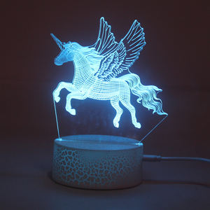ไฟกลางคืน3d ลายม้าบินสุดสร้างสรรค์,โคมไฟรูปสัตว์มีสวิตช์สัมผัส7สีโคมไฟอนิเมะไฟ Led สำหรับเด็กไฟกลางคืน - Product Image 2