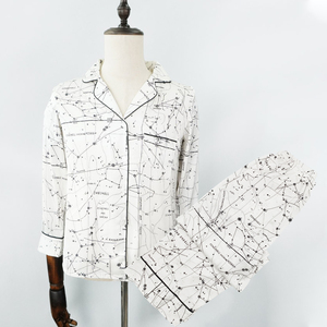 Pijamas informales de nuevo diseño, ropa de dormir suave para mujer, conjuntos de 2 piezas con etiqueta personalizada, camisones de poliéster para mujer - Product Image 2