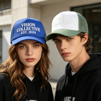 Gorra Trucker de Malla con Letras en Relieve de Espuma, 2 Colores, Estilo Urbano, Vision Collective EST.2024