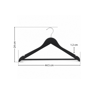 Cintre sur mesure en bois de hêtre massif noir avec barre porte-pantalon pour magasin de vêtements – Offre Spéciale - Product Image 2