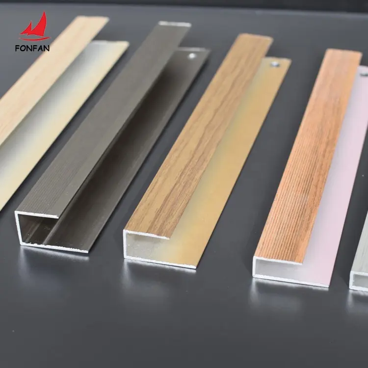 0.4mm~1.2mm Thickness Customized Floor Ceramic Transition Strip C Shape Aluminium Tile Trims Edge