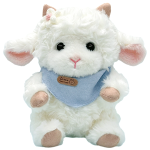 Oveja de Peluche de Lana Blanca con Cara Negra en Contraste, Cuerpo Redondo y Voluminoso, Pelo Rizado, Animal de Peluche Rústico para Decoración de Mesa del Hogar - Product Image 6