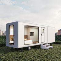 Cabine intelligente compacte et contemporaine de 9m pour le glamping Pod Apple Tiny House Solution Space Capsule Caractéristiques Villa préfabriquée en acier pour hôtel
