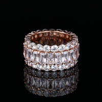 Bague Muzheng en argent sterling avec zircone imitation diamant synthétique, style antique, micro-sertie, élégante, pour les fêtes