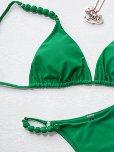 Traje de Baño de Dos Piezas para Mujer, Color Sólido, Sexy, Ropa de Playa 2026, Traje de Baño de Lujo de Talla Grande, Bikini al por Mayor - Product Image 6