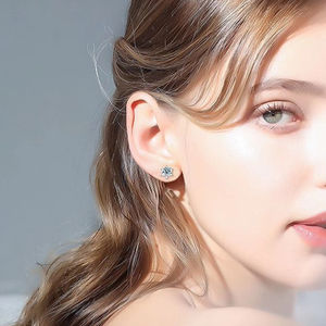 उच्च ग्रेड स्नोफ्लेक कान स्टड महिलाओं के फैशन मोइससानाइट S925 स्टर्लिंग चांदी के सामान - Product Image 3